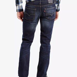 Levi's 511 Slim Fit Black Label 34 W 29 L, Dark Wash Distressed Blue Jeans